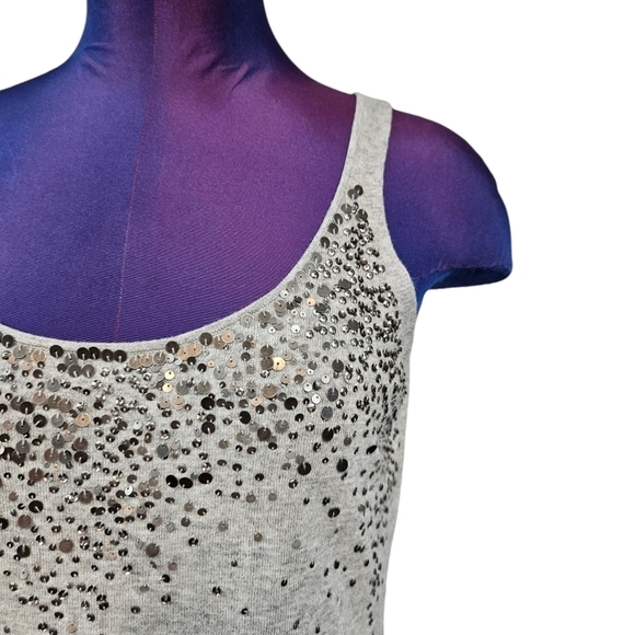 Eileen Fisher Gray Cashmere Blend Sequin Knit Cami Size Small Women's W40 - Picture 2 of 10